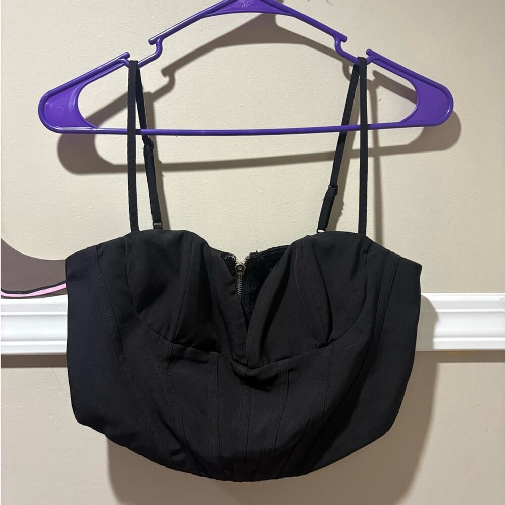White Fox Boutique Black Crop Top with Straps